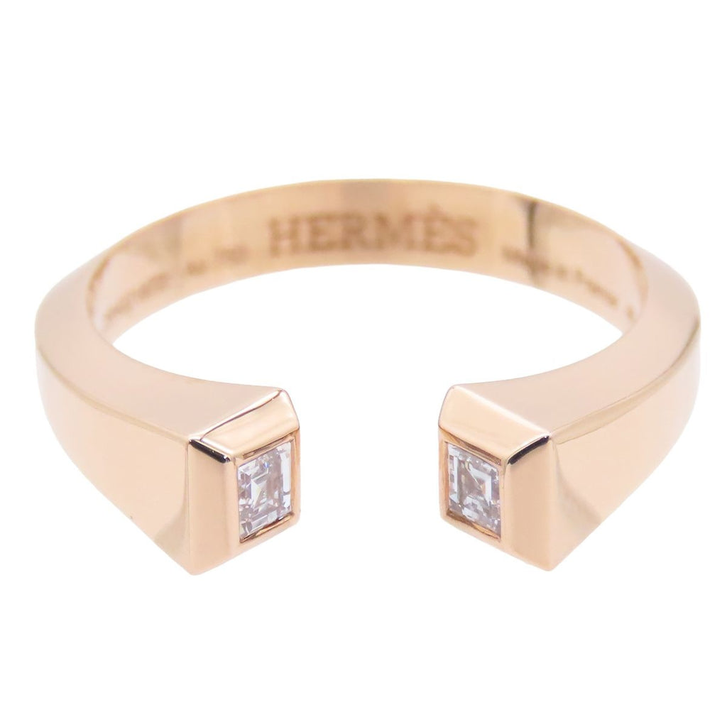 Hermes Clous de Forges PM Pink Gold 18k Diamond 48 Ring — view 2