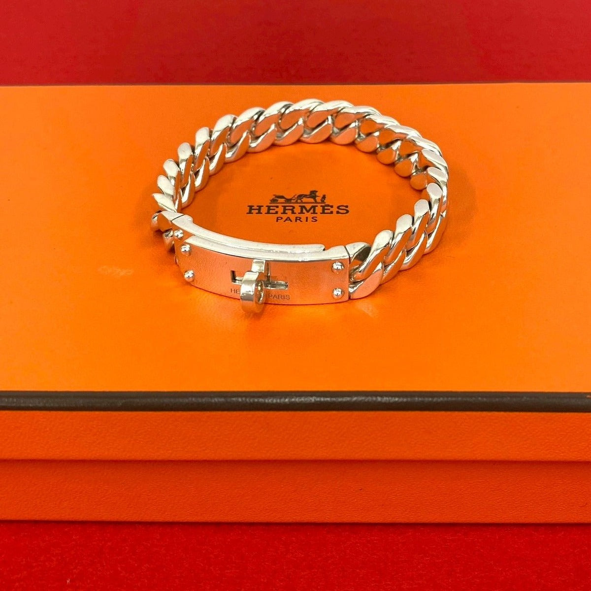 Hermes Gourmet GM Turnlock Bracelet Bangle