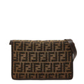 Fendi Zucca Brown Canvas Leather Shoulder Bag