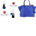 Fendi Handbag Trois Jour 8 Bh279 Leather Blue Silver Hardware 2-Way — view 9