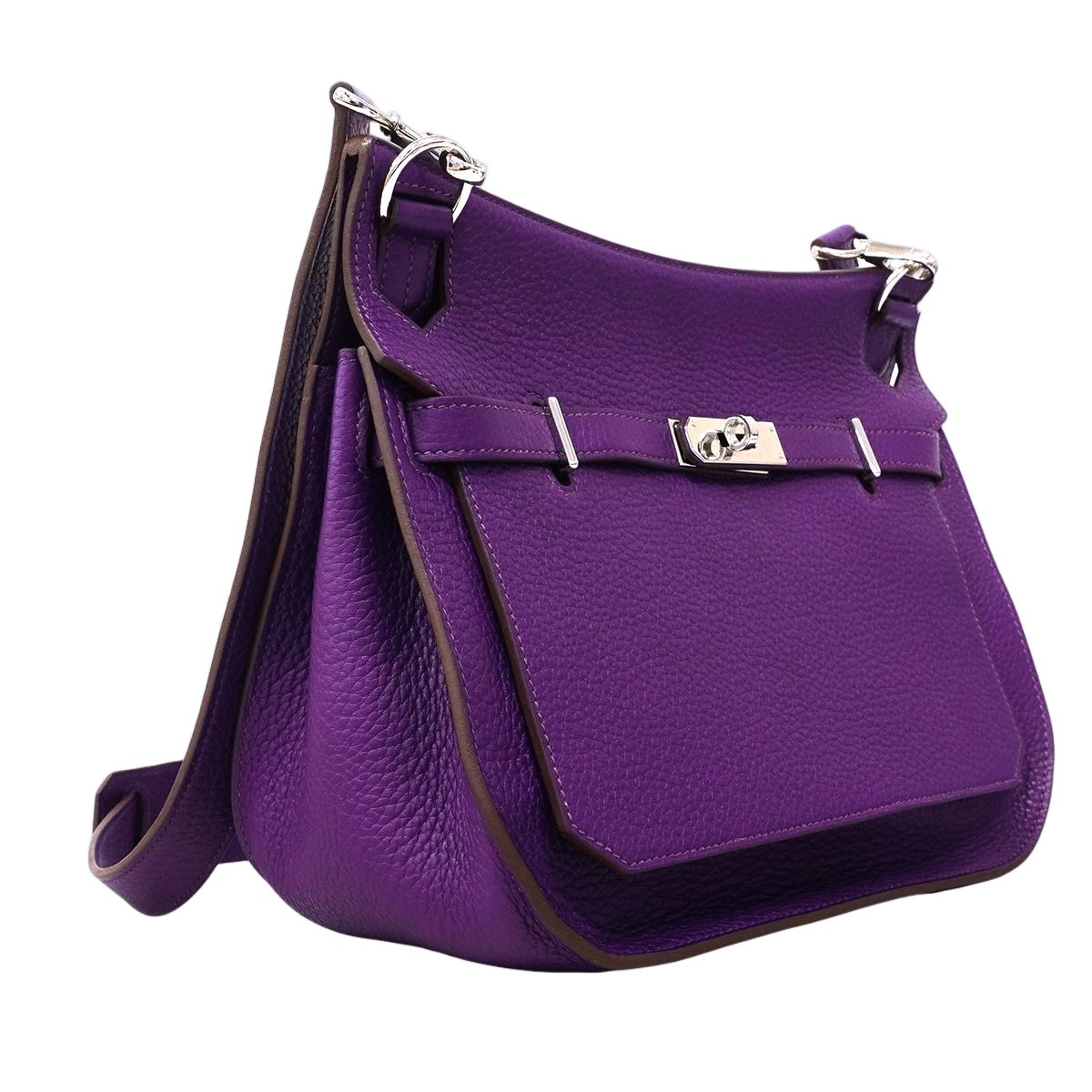 Hermes Shoulder Bag Gipsiere 28 Taurillon Clemence Ultra Violet Silver — view 2