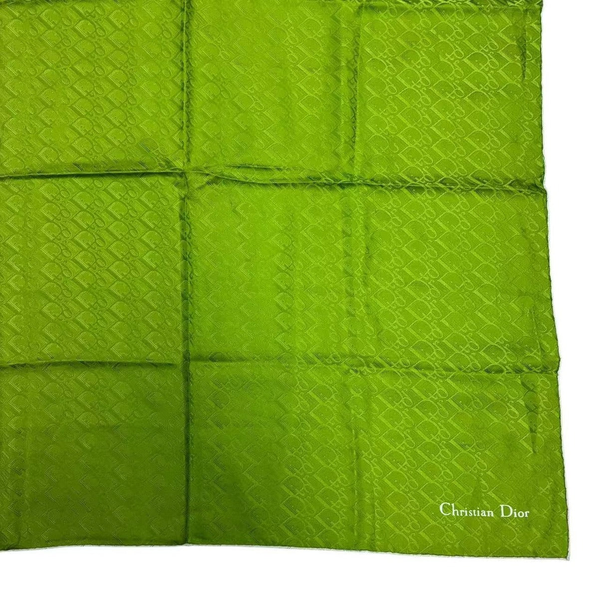 Dior Christian Scarf Silk All Over Pattern Green — view 4