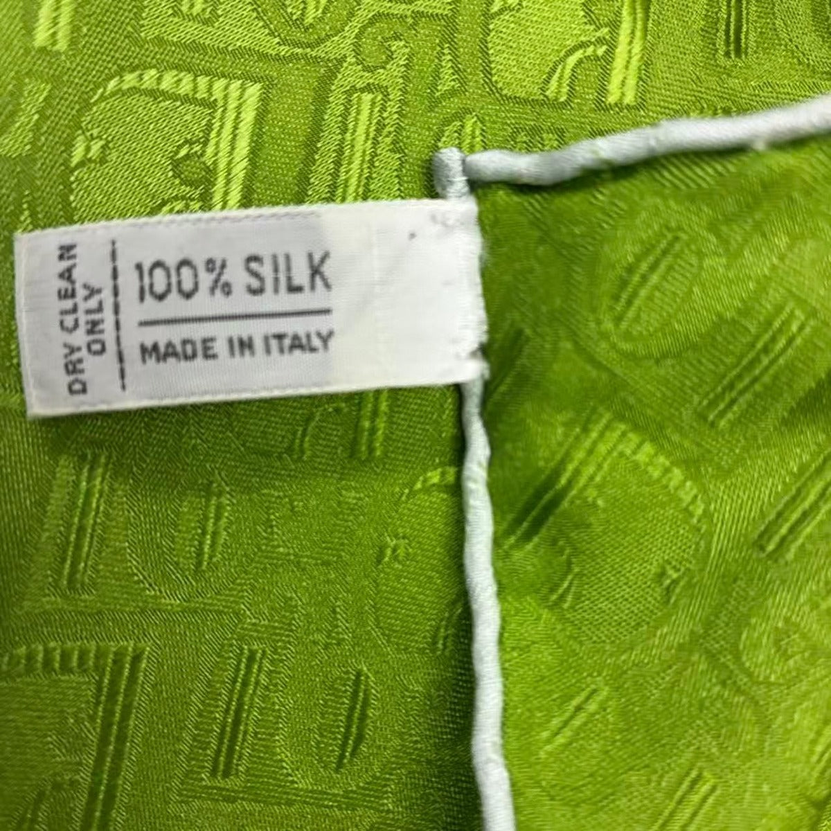 Dior Christian Scarf Silk All Over Pattern Green — view 8