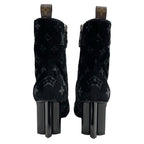 Louis Vuitton Silhouette Line Boots Short Shoes Velor Black Monogram — view 5