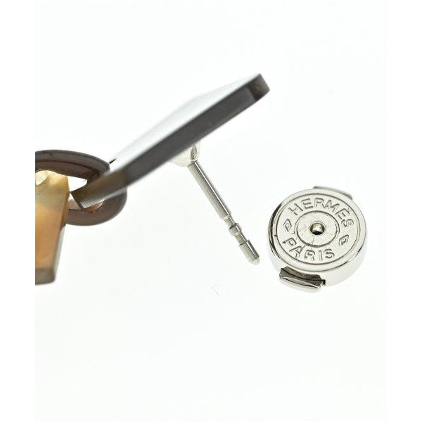 Hermes Earrings Brown Beige — view 4