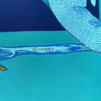Hermes Scarf Silk Carre 90 Animal Alphabet Blue — view 8