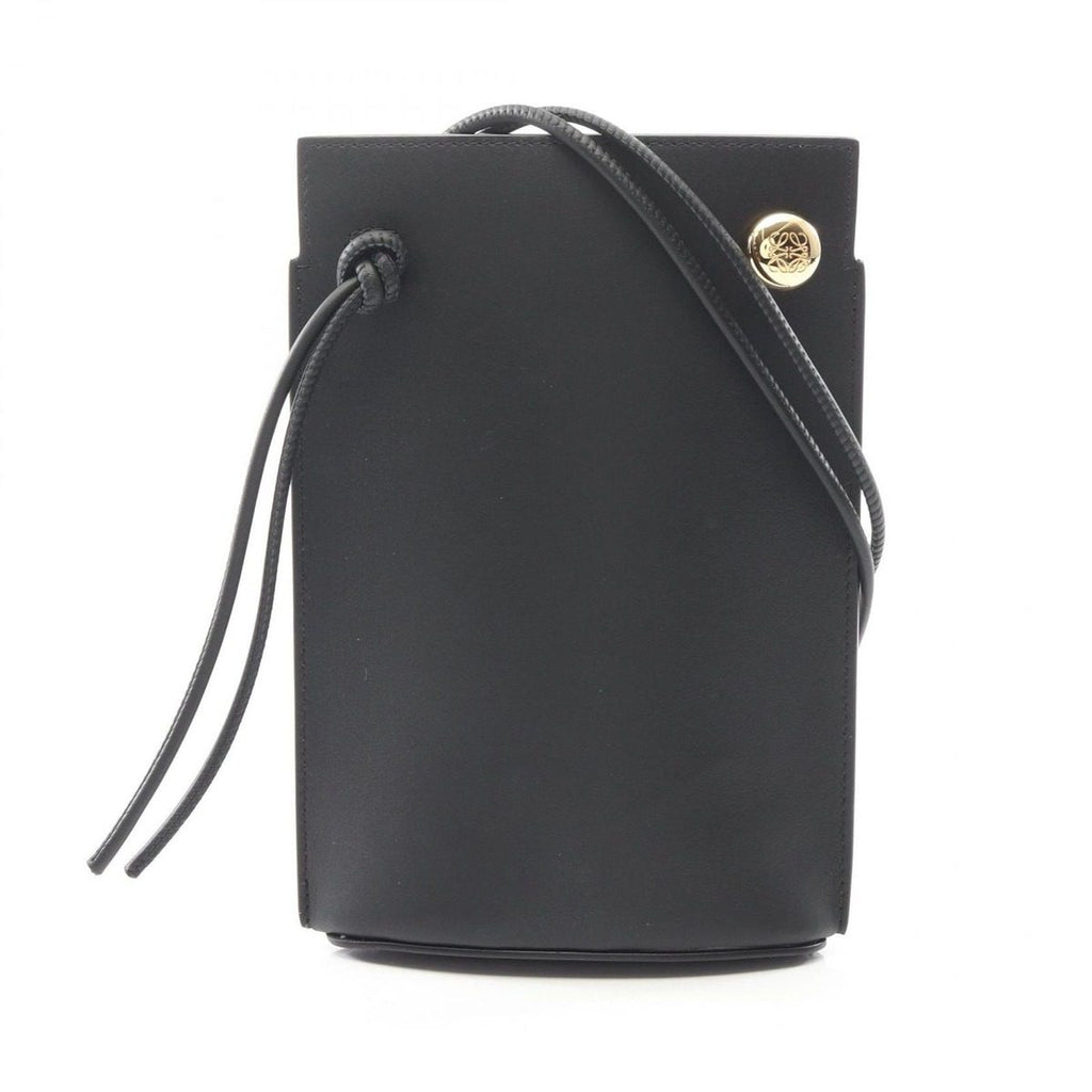 Loewe Shoulder Bag Pebble Dice Pocket Black Leather