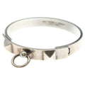 Hermes Collier de Chien Bangle Bracelet Silver