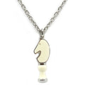 Hermes Necklace Cavalier Metal Silver SV White Accessories