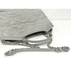 Chanel 2-Way Shoulder Bag Quilted Leather Light Gray — view 6