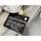 Chanel 2-Way Shoulder Bag Quilted Leather Light Gray — view 9