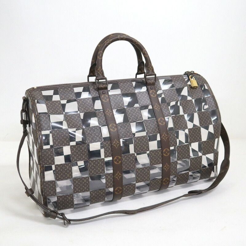 Louis Vuitton Keepall Bandouliere 50 Boston Bag Monogram Chess Brown