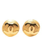 Chanel CC Logo Vintage Earrings Gold Plated