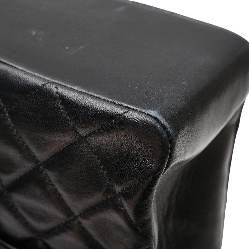 Chanel Quilted Handbag Top Handle Black Lambskin — view 5
