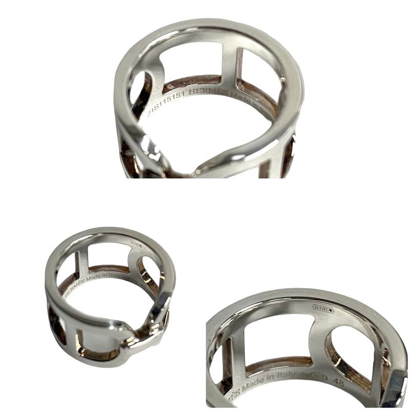 Hermes Everchaine Dancre Silver 925 Ring No 8 Accessory Jewelry 402-3 — view 4