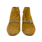 Hermes Boots Short Shoes Suede Brown Silver Hose — view 2