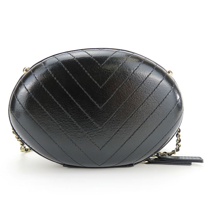 Chanel Shoulder Bag La Pausa Leather Black Gold Hardware V Stitching 26 th Chain — view 3