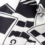 Chanel Chou Coco Mark Logo Ribbon Silk Black White Hair Tie — view 3