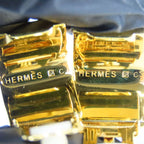 Hermes Earrings Emile Metal Yellow Gold Cloisonne Flower Plated — view 8