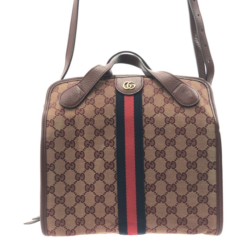 Gucci Ophidia GG Canvas Shoulder Bag Red — view 3