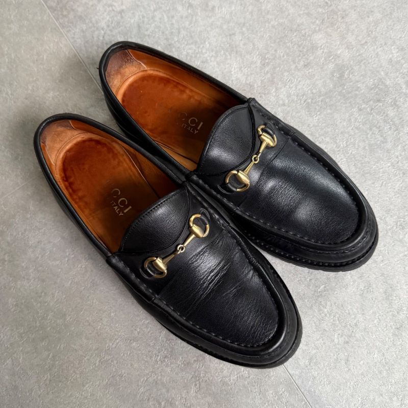 Gucci Horsebit Loafers Leather Black Gold Hardware 35 1 2 — view 2
