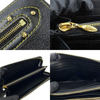 Louis Vuitton Long Wallet Zippy Suhali Round Zipper Leather Black — view 7