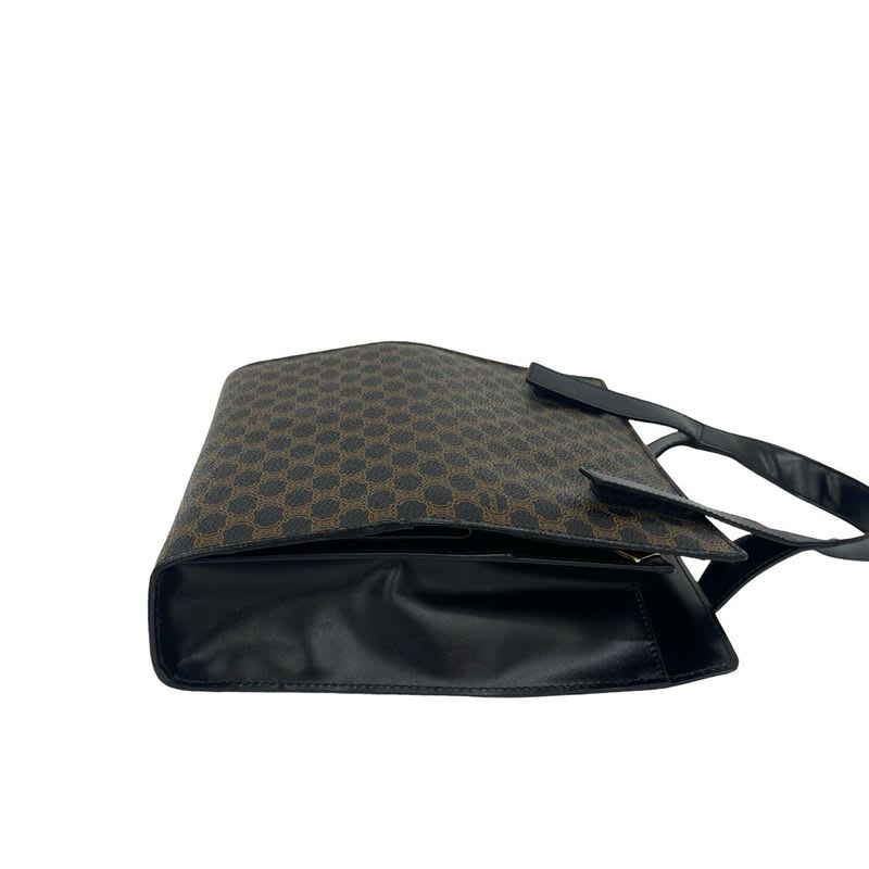 Celine Vintage Macadam Blason Pattern Leather Handbag Mini Tote Bag
