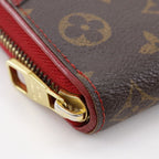 Louis Vuitton Zippy Wallet Retiro Monogram Canvas Threes Brown Red — view 4
