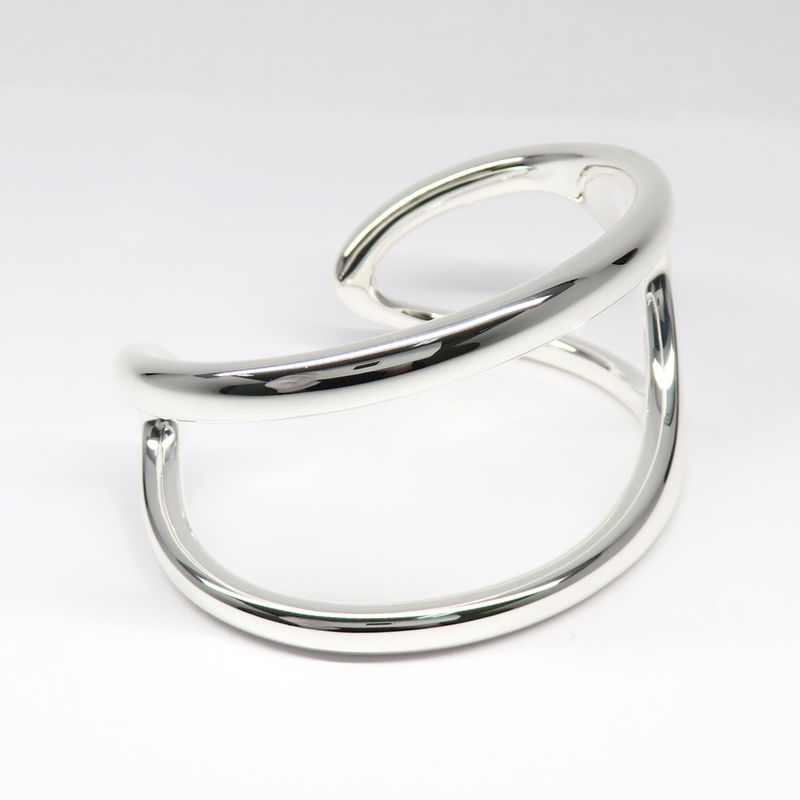 Hermes Bracelet Chaine D'ancre Punk Bangle 15 AG 925 Silver Manufactur — view 5