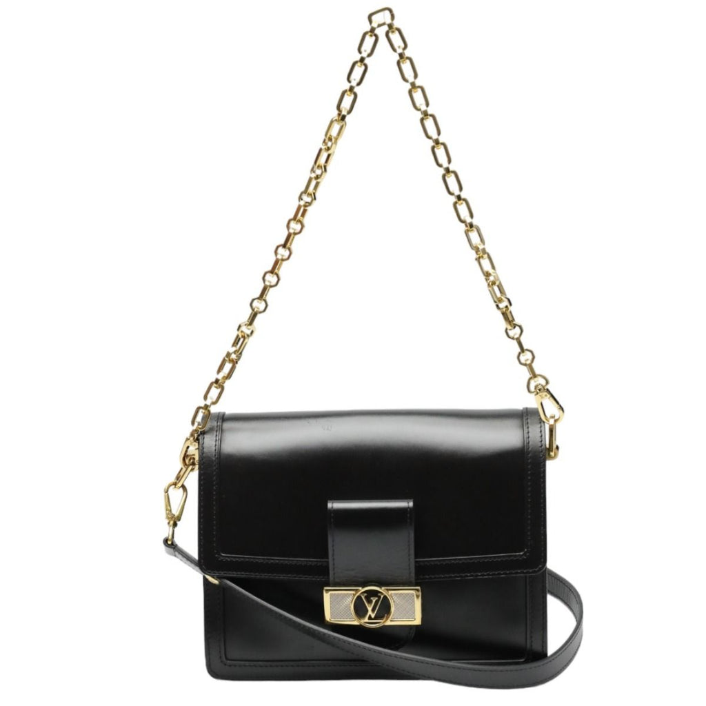 Louis Vuitton Lock Dauphine MM Chain Shoulder Bag Noir — view 3