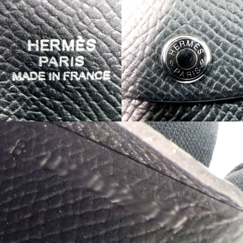 Hermes Calvidio Veau Epsom Black Coin Case Card — view 7