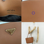 Prada Mini Tote Bag 1 Bg539 Shoulder Soft Grain Leather Camel — view 9