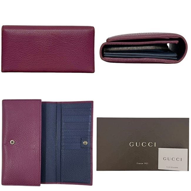 Gucci Bifold Long Wallet Purple Swing Leather — view 3