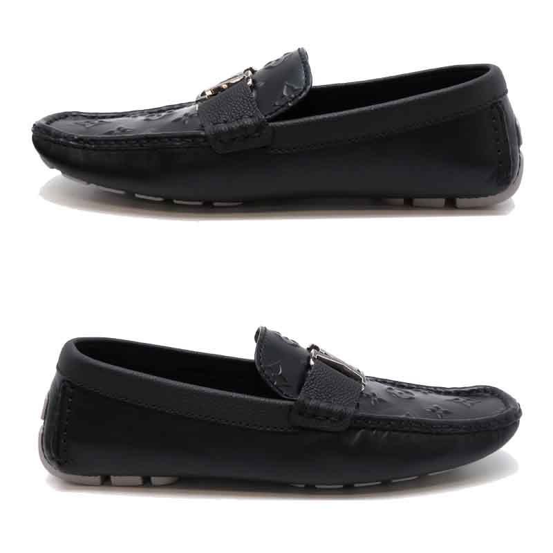 Louis Vuitton Monte Carlo Line Size 26.5 Black Loafers — view 6