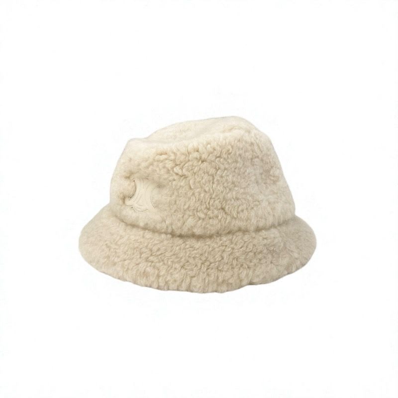 Celine Hat Cashmere Beige Triomphe Logo Bucket — view 2