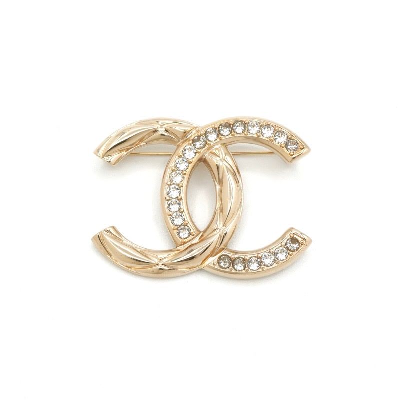 Chanel Brooch Corsage Gold Coco Mark Rhinestone — view 3