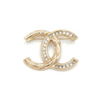 Chanel Brooch Corsage Gold Coco Mark Rhinestone — view 3