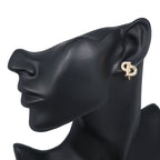 Dior CD Logo Gold Plated and Rhinestone Earrings 5.0 — view 3