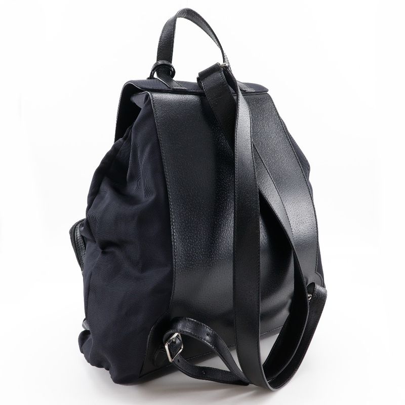 Gucci 019.2058.0173.5 Nylon Canvas And Leather Black Backpack Daypack — view 3