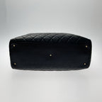 Chanel Quilted Boston Bag Large Black Caviar Leather Gold Hardware — view 3