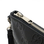 Gucci Jumbo GG Medium Crossbody Bag Shoulder Clutch Leather Black — view 5