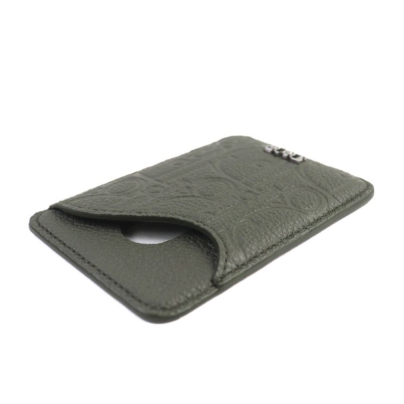 Christian Dior 2 flg Saddle Logo Magnet Gravity Leather Card Holder Case — view 6
