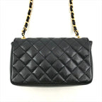 Chanel CC Logo Mini Quilted Turnlock Lambskin Chain Shoulder Bag Black — view 2