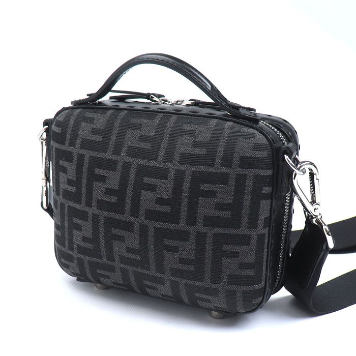 Fendi Mini Travel Zucca Shoulder Bag Black 7 Va552 — view 2