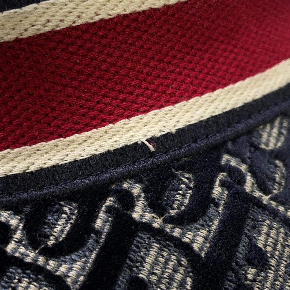 Dior Hat Oblique Trotter Velour 58 Navy Red — view 6