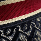 Dior Hat Oblique Trotter Velour 58 Navy Red — view 6