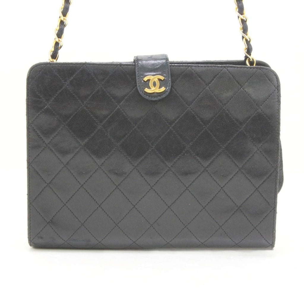 Chanel Shoulder Bag Quilted Chain Scratch Yes Black — view 2