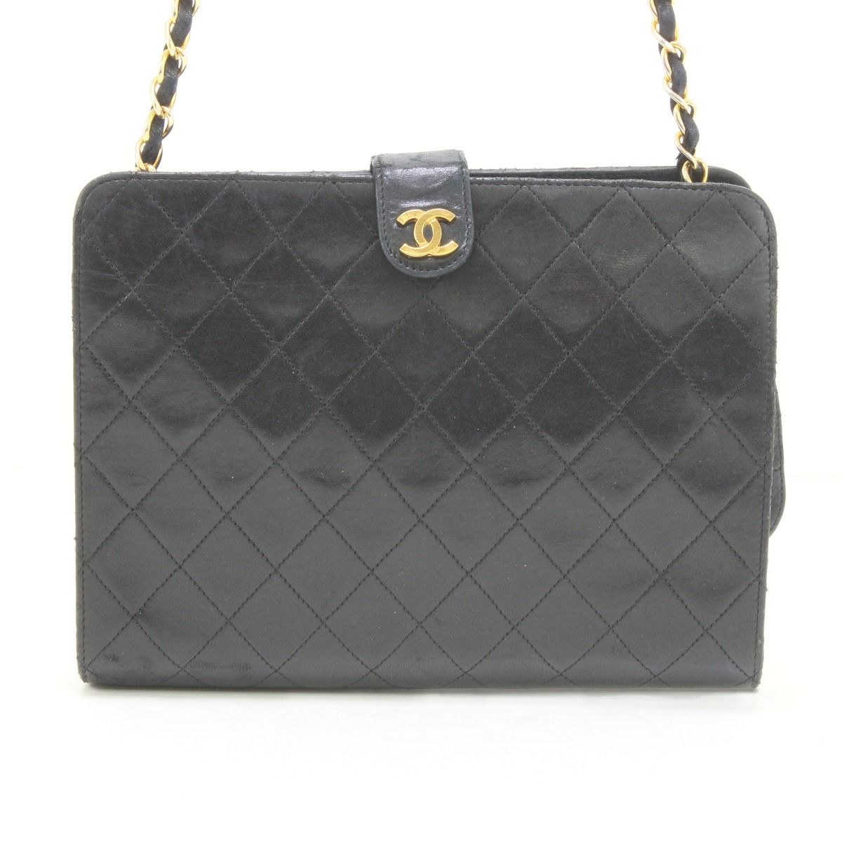 Chanel Shoulder Bag Quilted Chain Scratch Yes Black — view 2