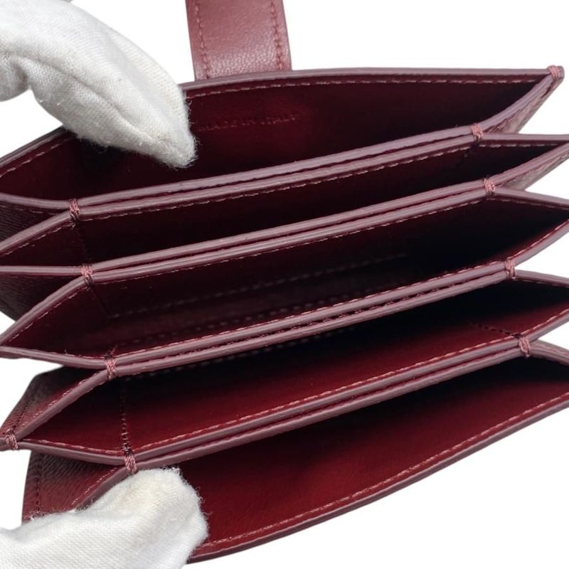 Celine Card Case Accordion Holder 10 B693 bfp Calfskin Logo Light Burgundy — view 9