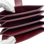 Celine Card Case Accordion Holder 10 B693 bfp Calfskin Logo Light Burgundy — view 9